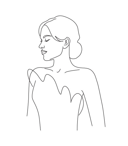 女人在服装线条艺术图片下载