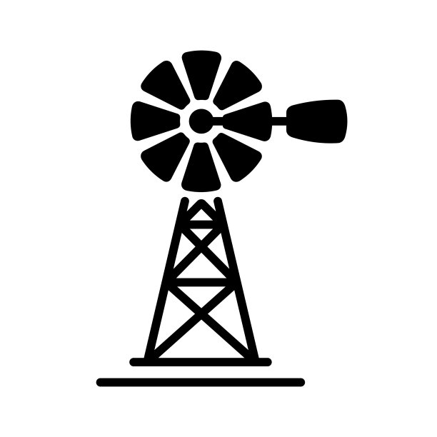 风泵扁平字形图标图片下载