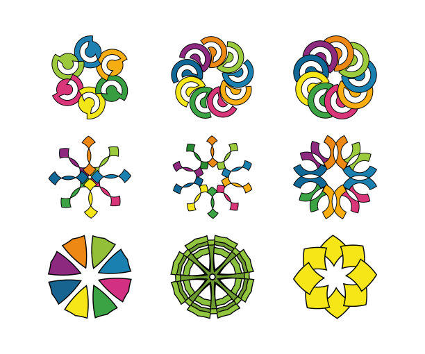 鲜艳的花和星符号花星标志图片下载