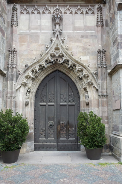 木制教堂门和弧形图片下载