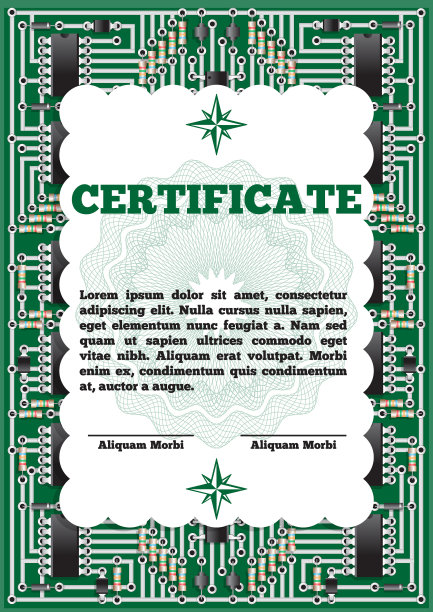 关于电子主题的证书图片下载