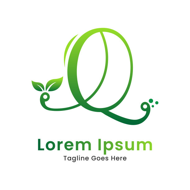 生态首字母q与绿叶标志图片下载