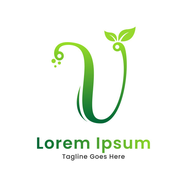 生态首字母v配绿叶标志图片下载