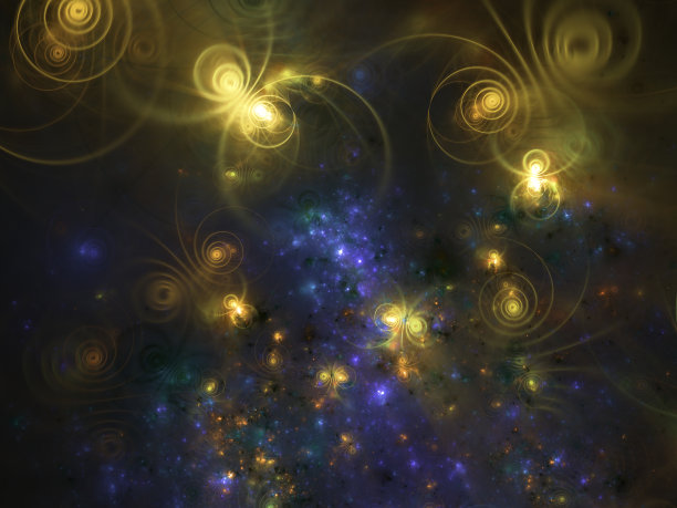 抽象分形艺术背景像生物发光的昆虫，如萤火虫图片下载