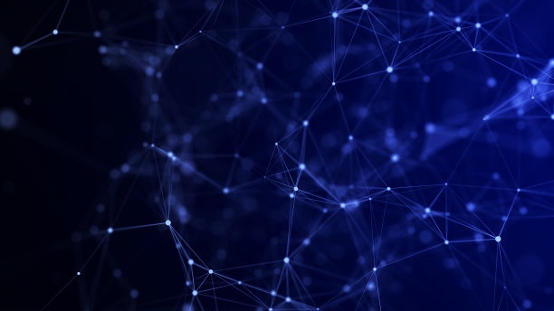 抽象的几何背景与连接点和线。抽象蓝色数字背景。网络的概念。大数据有复杂的化合物。3 d渲染。图片下载