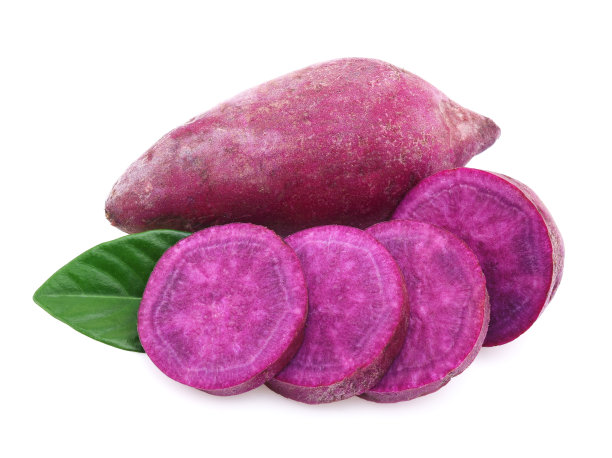 白色背景分离的紫色甘薯图片下载