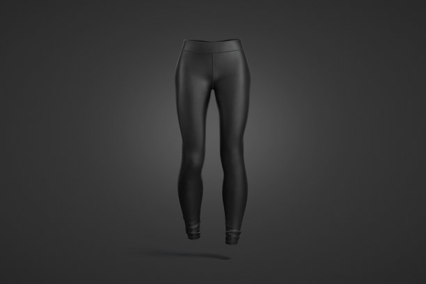 空白黑人女性运动打底裤模型，黑色背景图片下载