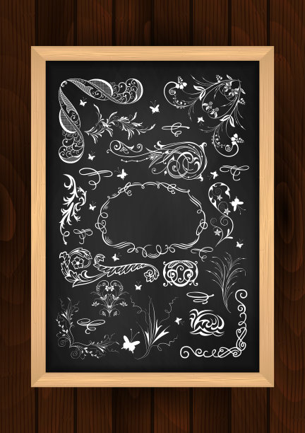 带有设计元素的黑板图片下载