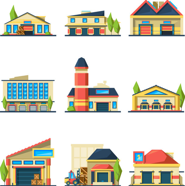 仓库平立面的商店或建筑物图片下载