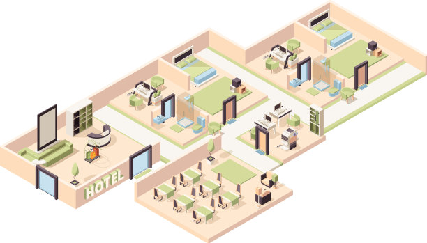 酒店内部现代豪华酒店客房休息室图片下载