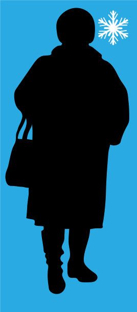 一个上了年纪的矮胖女人的剪影图片下载