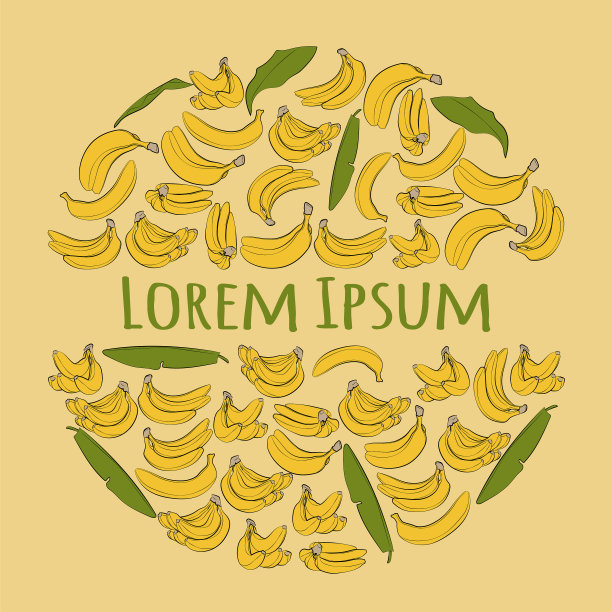 一组彩色香蕉围成一个圈图片下载