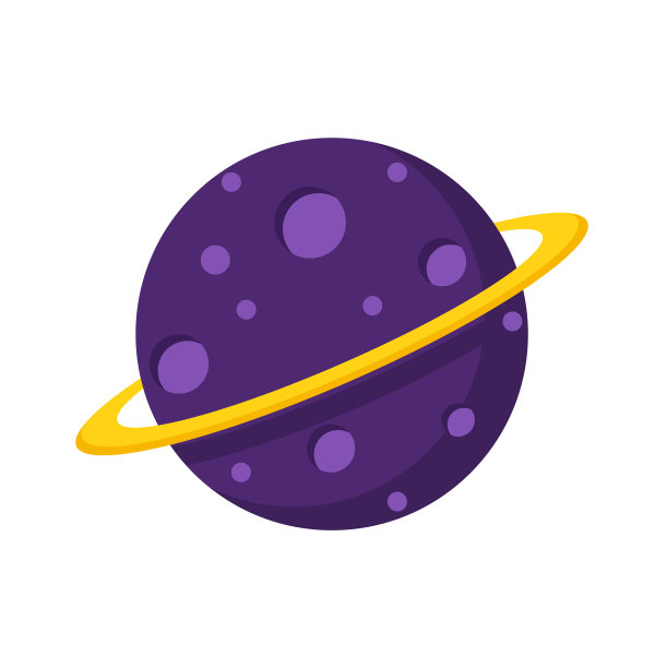 土星图标在平坦的风格图片下载