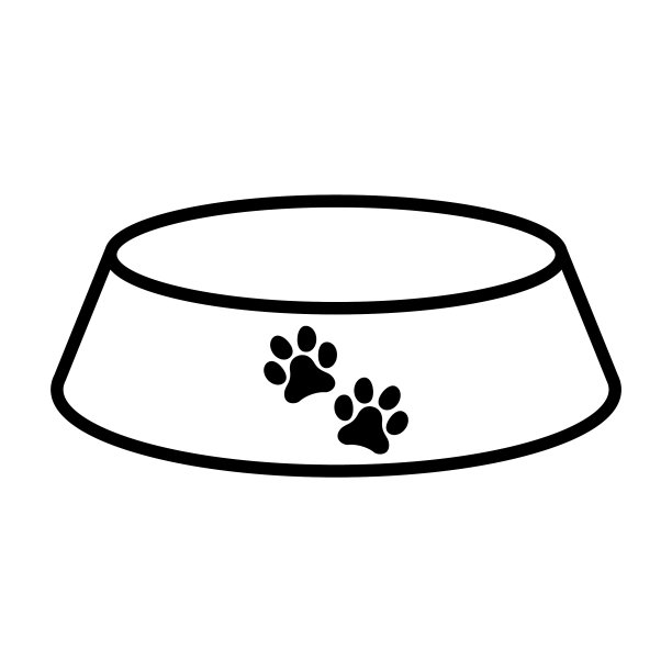 碗图标为宠物食品标志隔离图片下载