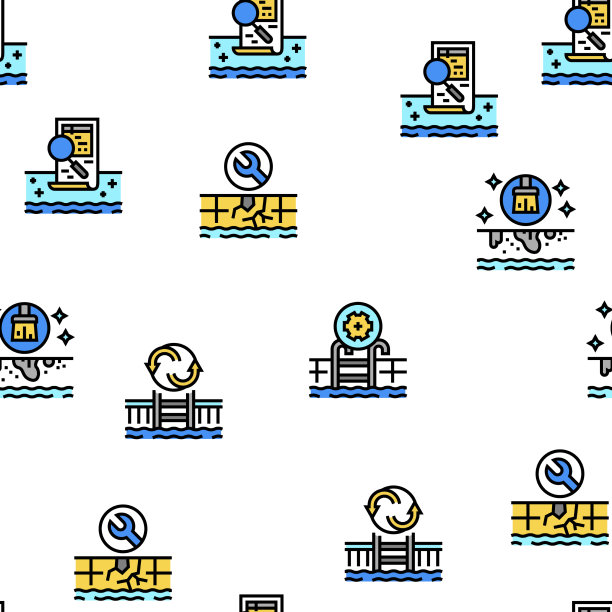 泳池清洁无缝格局服务图片下载