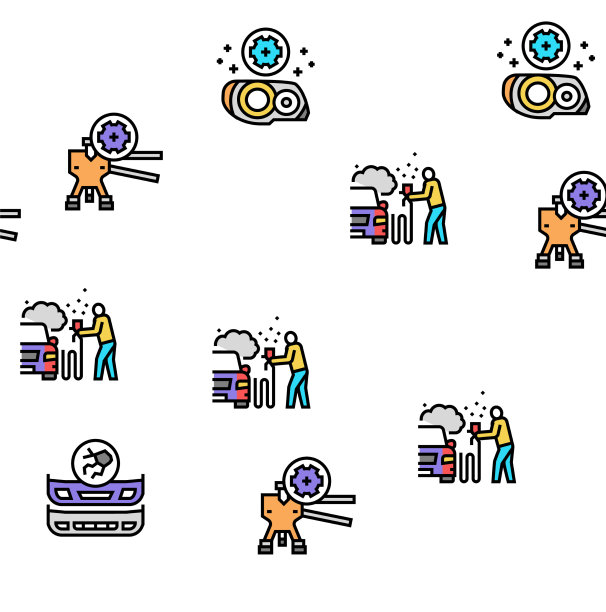 汽车喷漆服务无缝图案图片下载