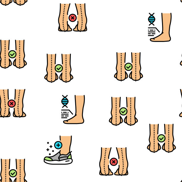 扁平足病无缝图案图片下载