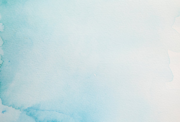 抽象的软蓝色水彩背景在一张白纸上。图片下载