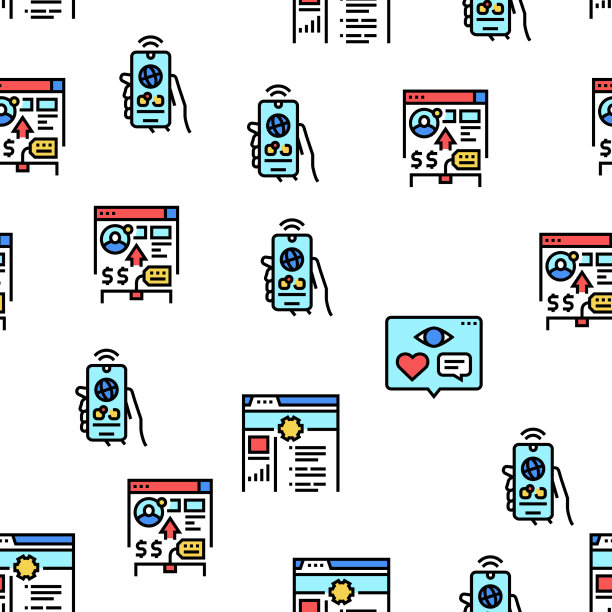 互联网社交媒体无缝模式图片下载