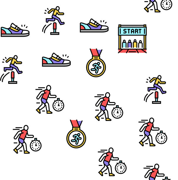 跑步竞技运动无缝模式图片下载