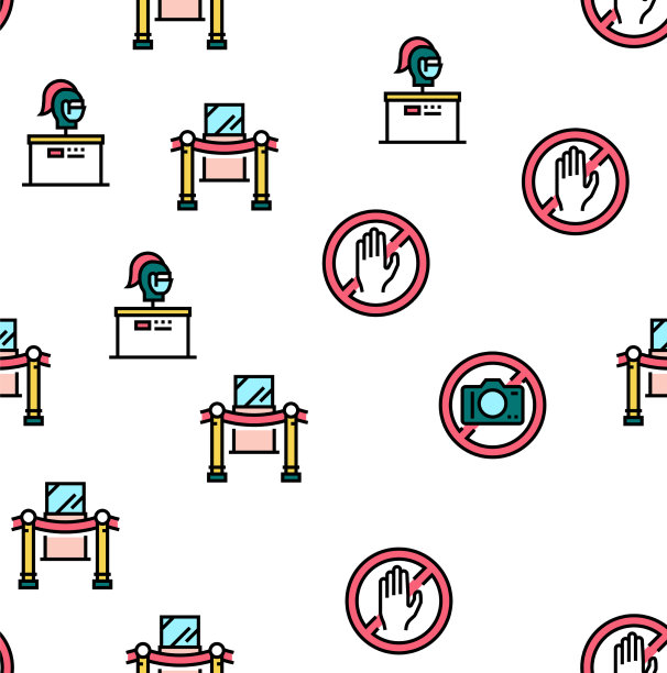 博物馆画廊展出无缝图案图片下载