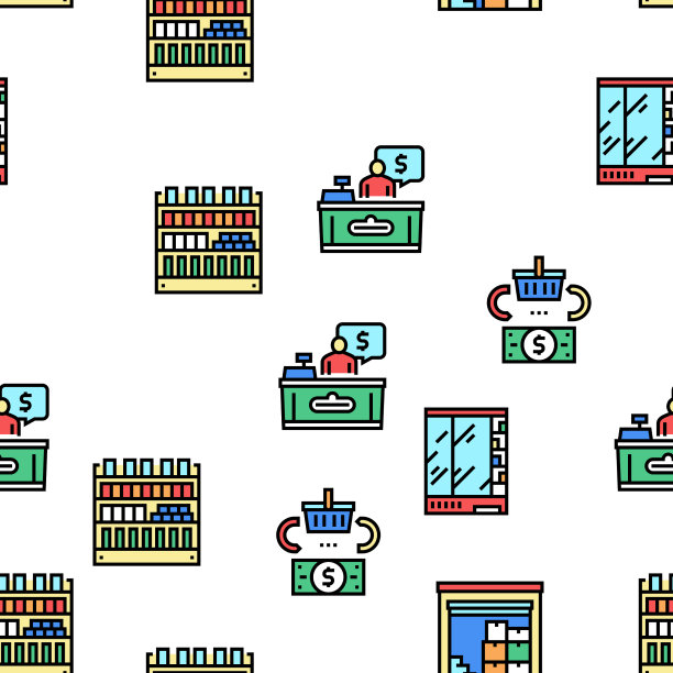 超市店铺无缝图案图片下载