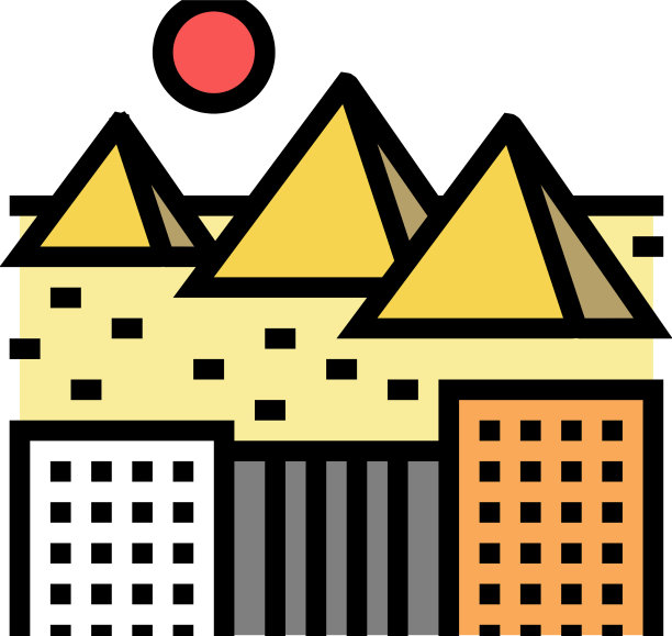 吉萨镇彩色图标图片下载