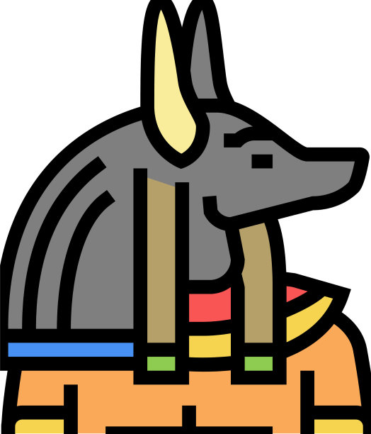 阿努比斯埃及彩色图标图片下载