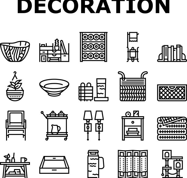 家装和家具图标集图片下载