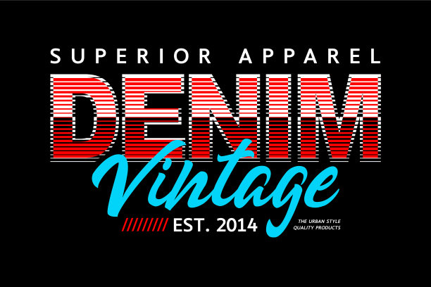 牛仔复古排版印刷在t恤上图片下载