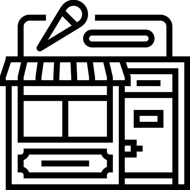 商店冰淇淋线条图标图片下载
