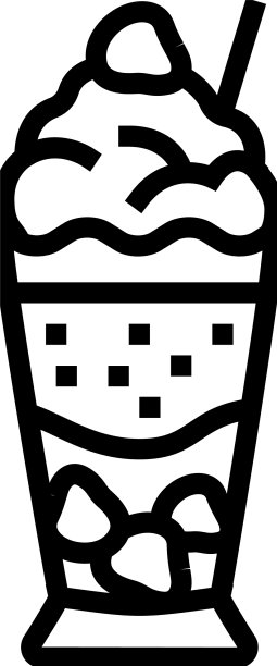 草莓冰淇淋线图标图片下载