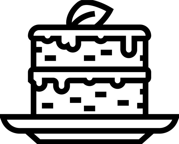 胡萝卜蛋糕配料线条图标图片下载