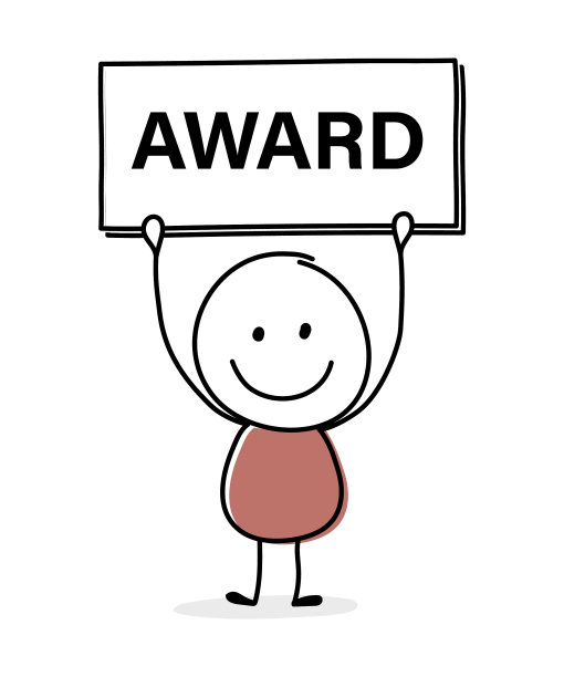 在黑板上写着文字的笑脸卡通商人图片下载