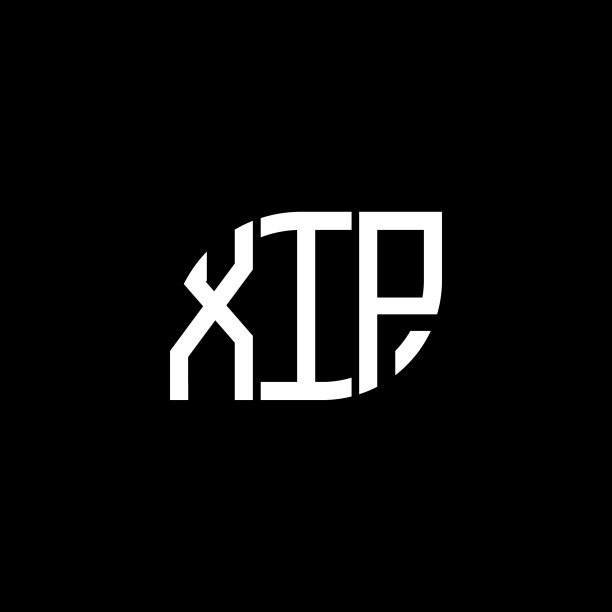 黑色背景上的XIP字母标志设计图片下载