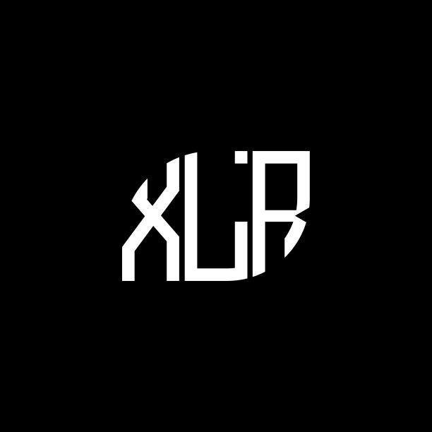 XLR字母标志设计在黑色背景XLR图片下载