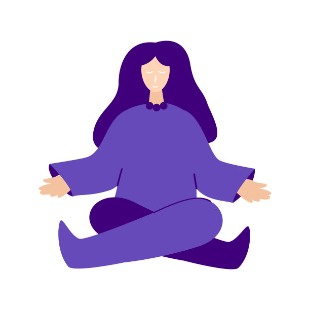 冥想女人孤立图片下载