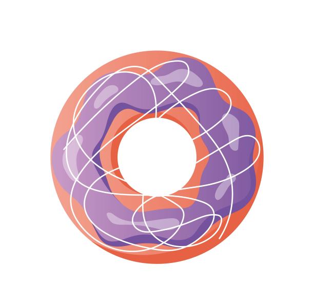 色彩鲜艳的紫色甜甜圈图片下载