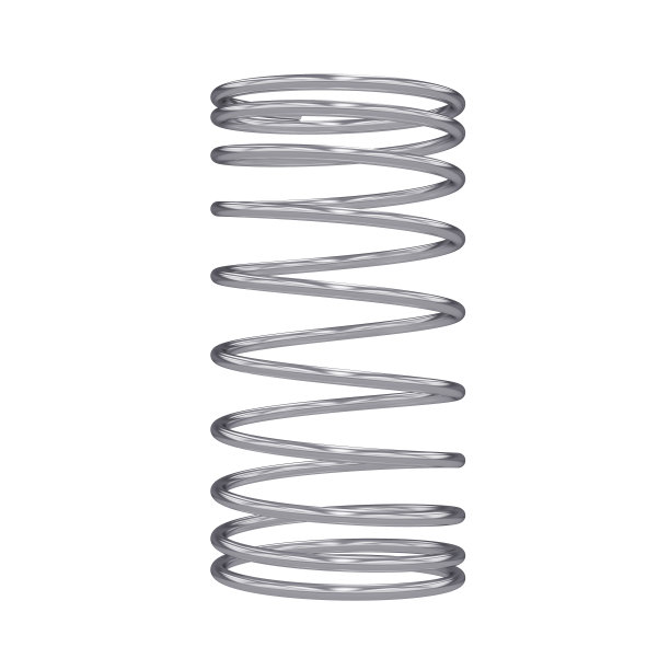 金属弹簧隔离在白色上，3D渲染图片下载