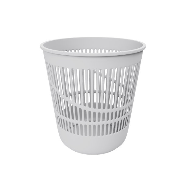 空垃圾桶孤立在白色背景，3d渲染图片下载