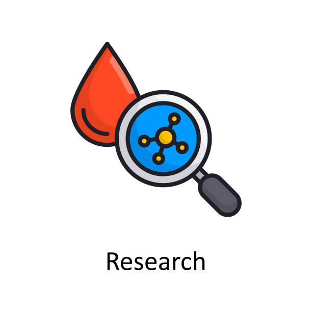 研究矢量轮廓图标设计插图。医学符号白色背景EPS 10文件图片下载