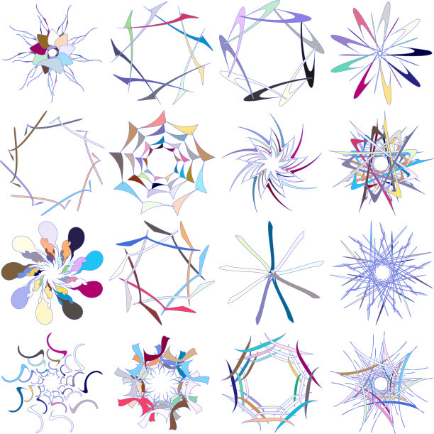 抽象几何元素集16晶体图片下载