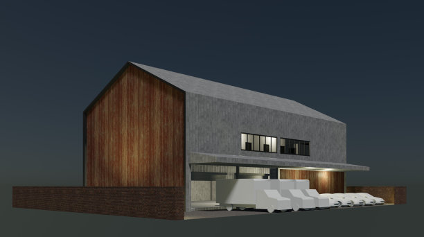 建筑项目的3D插图图片下载