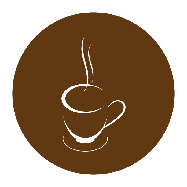 咖啡标志在杯子插图设计图片下载