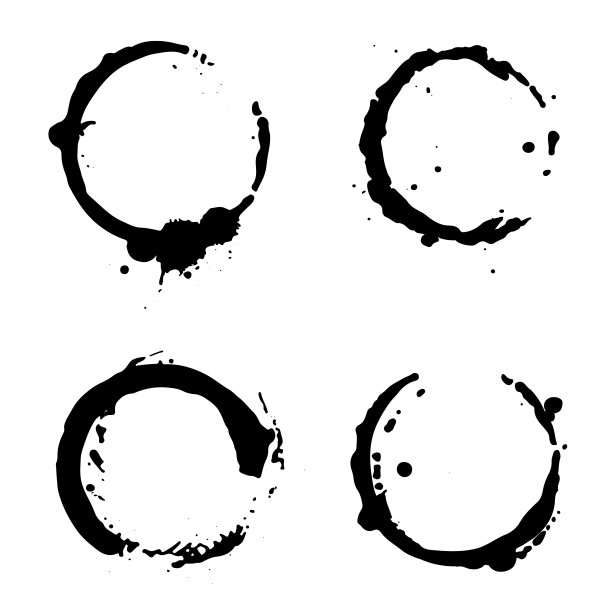 枯燥乏味的咖啡污渍。墨水、酒、水、油漆或其他液体杯渍。设计元素。喷散点集合。抽象的矢量图。图片下载