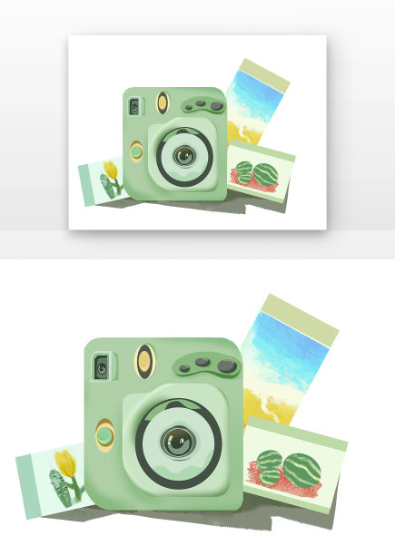 拍立得相机照片花朵组合图片下载