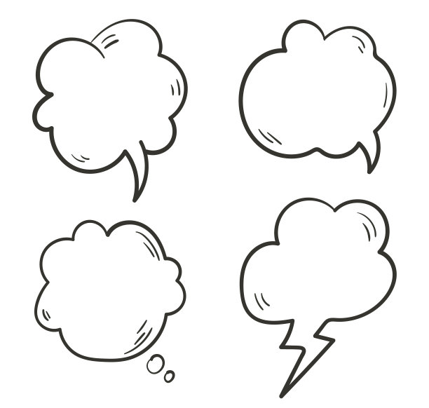 语音气泡设计元素孤立集概念图片下载