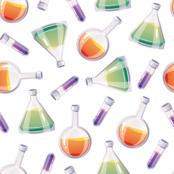 科学实验室烧瓶无缝盖包裹重复图案插图图片下载