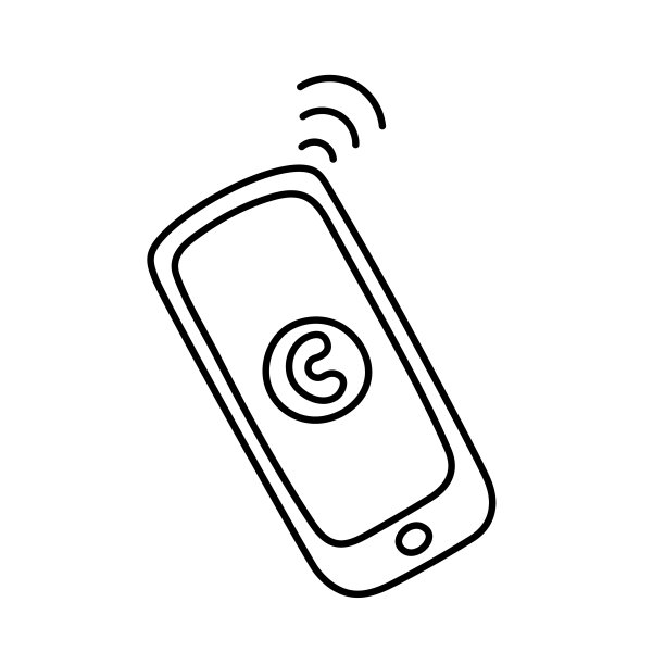 智能手机嘟嘟图标。手绘草图电子小玩意与触摸屏，用于通话和短信。一种在互联网上进行通讯和搜索的装置。图片下载