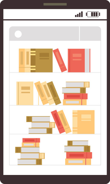 智能手机与书架在线图书馆的概念图片下载